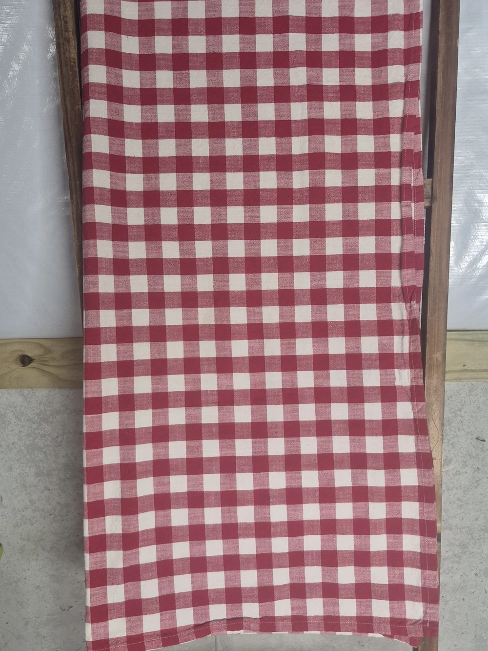 Hobby Lobby Red and White Gingham Kitchen Tablecloth 59x76